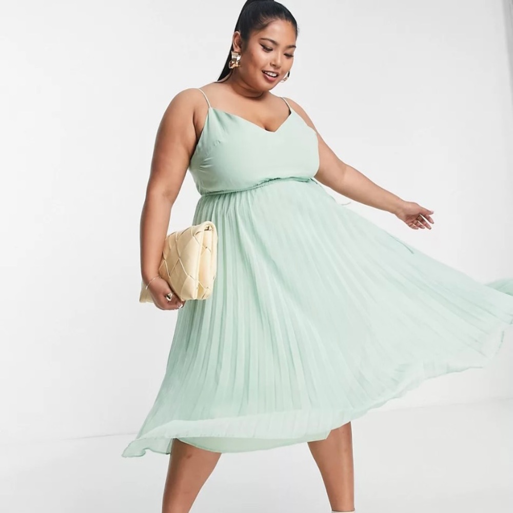 ASOS curve pleated cami dress